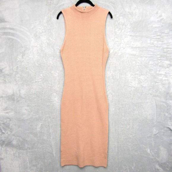 Alice + Olivia Sweater Dress Large Hana Womens Sleeveless Mock Neck Midi Pink - Picture 2 of 15